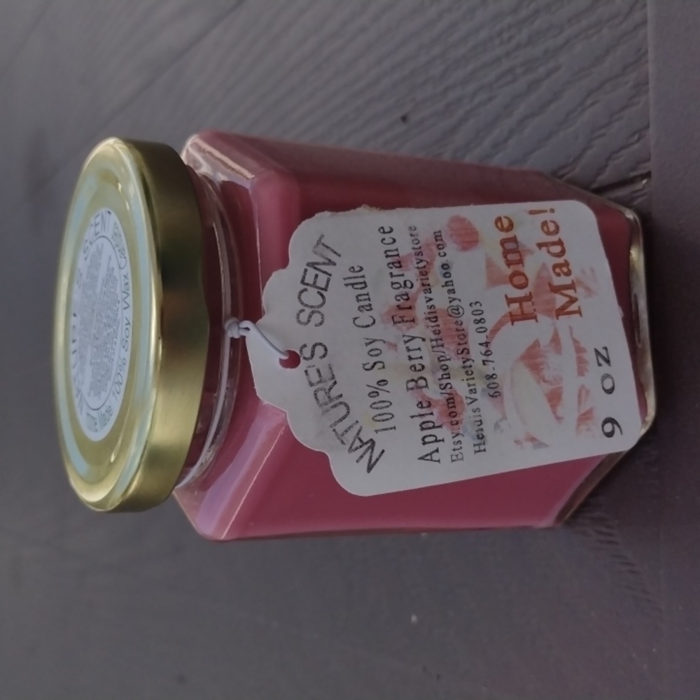 HAND Poured, Apple Berry 100% Soy Candle